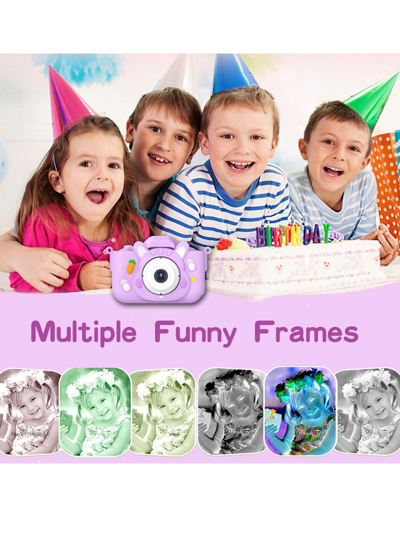 Daxiongmao Kids Camera Toys,48MP Dual Lens with 32G SD Card and Cartoon Soft Cover for 3-8 Year Old Girls Boys (PurpleR)  - Image 5