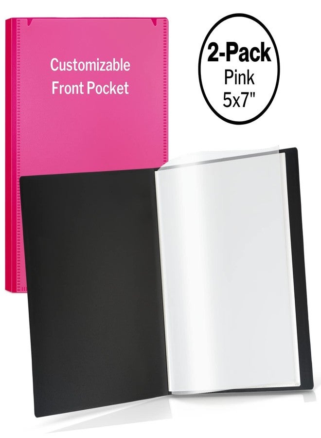 CRANBURY Small Photo Album 5x7 (Pink), 2-Pack Plastic Photo Book, 24 Pockets Show 48 Pictures, Mini Picture Binder with Customizable Album Cover, 5 x 7 Clear Sleeves - Image 5