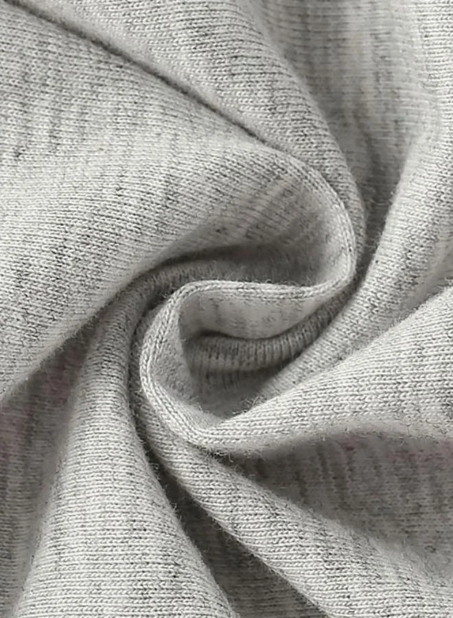 YUNIQEE Grey Printed Long Sleeve Crew Neck T-Shirt