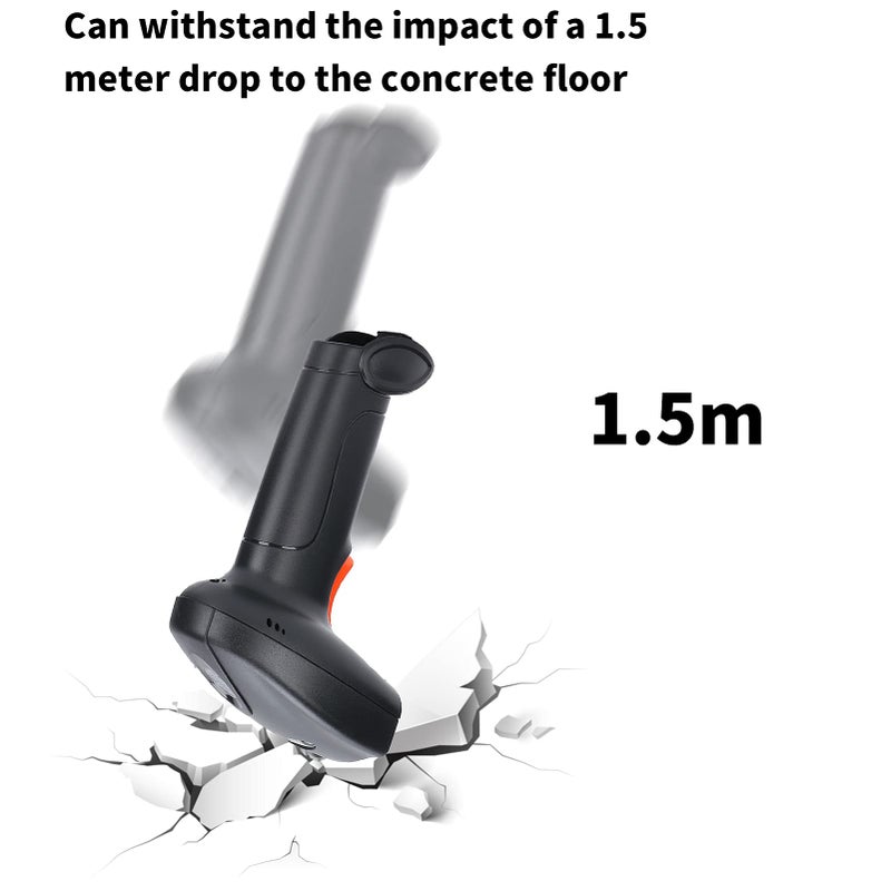 Wireless Handheld Barcode Scanner 360 Degree QR Code USB Reader For Retail Warehouse Logistics ABS Material Black Orange - Image 3