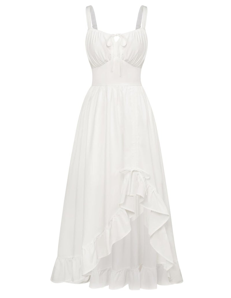 Scarlet Darkness Renaissance Costume Women Cottagecore Corset Dress For Women Summer Sundress White Xl - Image 1