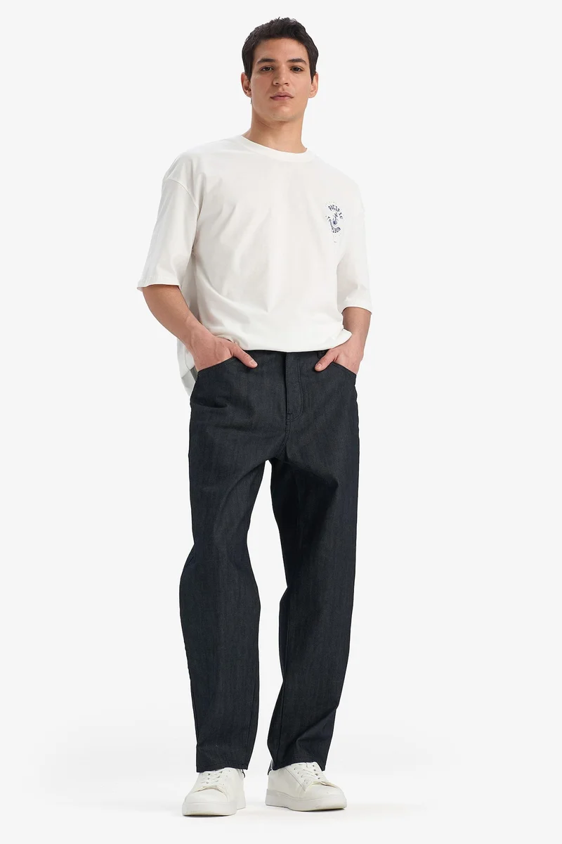 Defacto  Straight Fit Wide Leg Jeans for Men | Best Price UAE