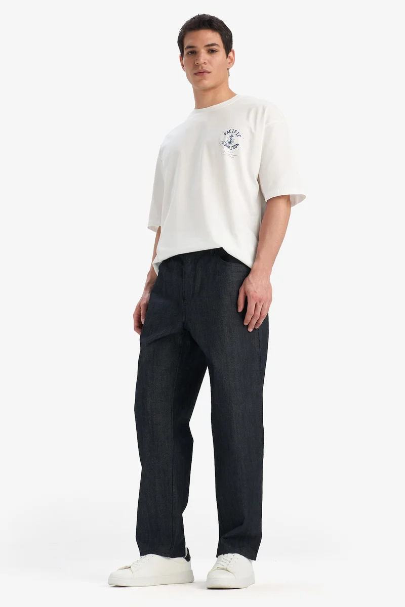 Defacto  Straight Fit Wide Leg Jeans for Men | Best Price UAE