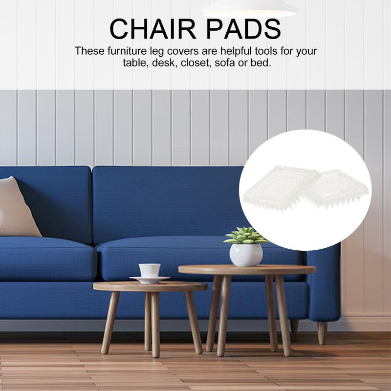 48mm Square Round Non Slip Furniture Leg Pads Chair Foot Covers For Hardwood Floors Carpet Protectors 8pcs - Image 4