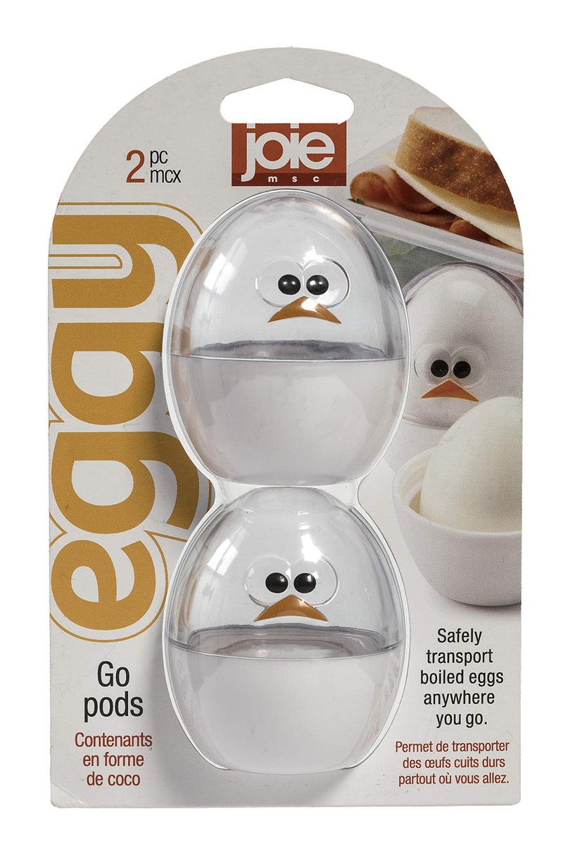 Joie Eggy Go Pods, Boiled Egg Holder for Travel or Fridge Storage, Hard Container with Twist On Lid, Compact for Lunch Bags, Cute Chicken Design, BPA-Free, Dishwasher Safe, 2 Pack - Image 2