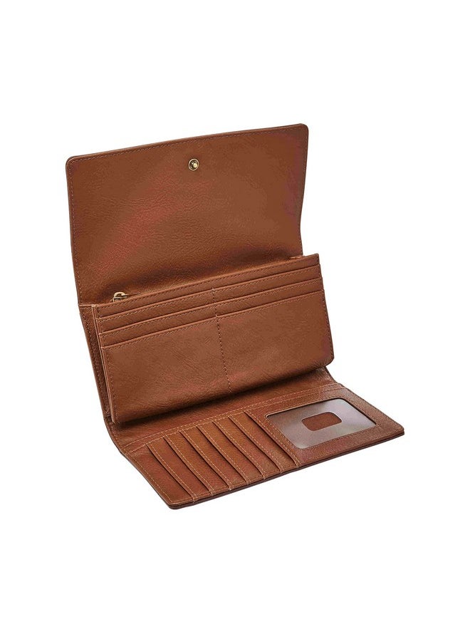 FOSSIL Women'S Logan Leather Wallet Rfid Blocking Flap Clutch Organizer Brown (Model: Sl7833200)  - Image 5