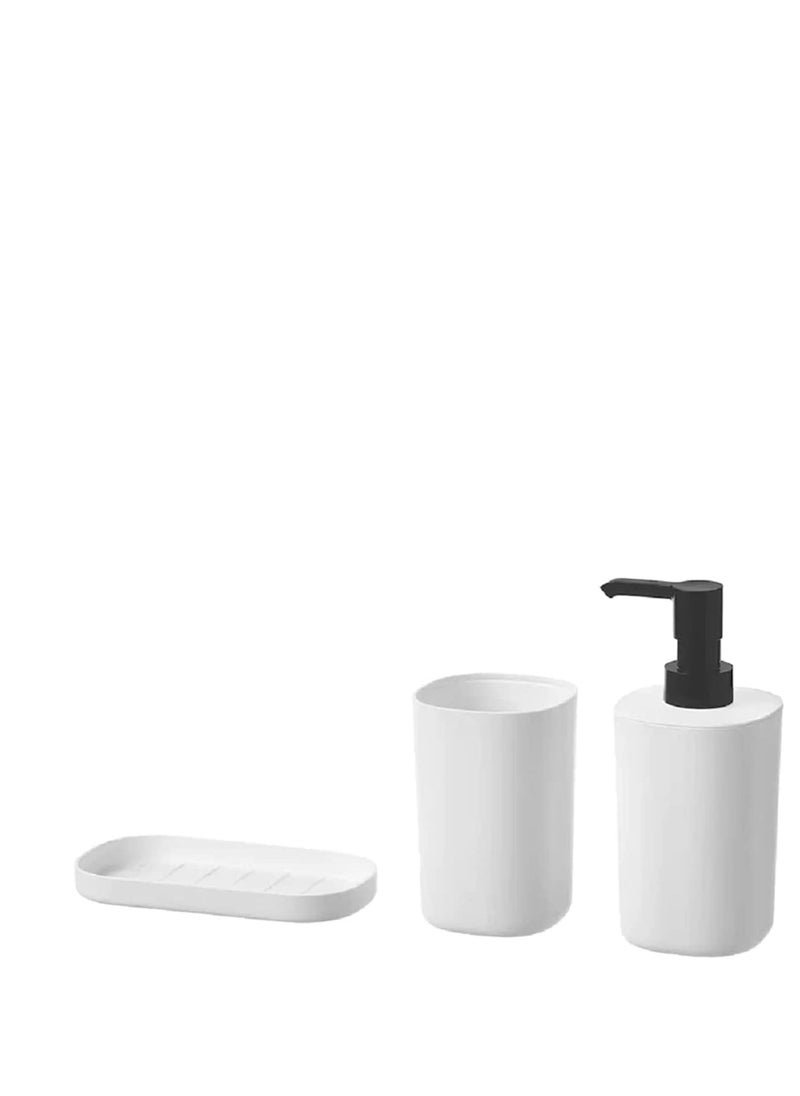 IKEA FRAKTA - Little Loved Corner Store 3 Piece Bathroom Set Avan Soap Dispenser Toothbrush Holder Soap Drawer (White) - Image 1