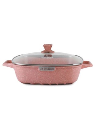 24cm (3 Liter) Square Frying Pan - Aluminum Shallow Pot With Glass Lid Multi Layer Non-Stick Granite Coating - pzsku/Z7DCB281915CD11EFEC36Z/45/_/1671268378/1da14fb5-f93c-47d2-959f-0657ce85515d