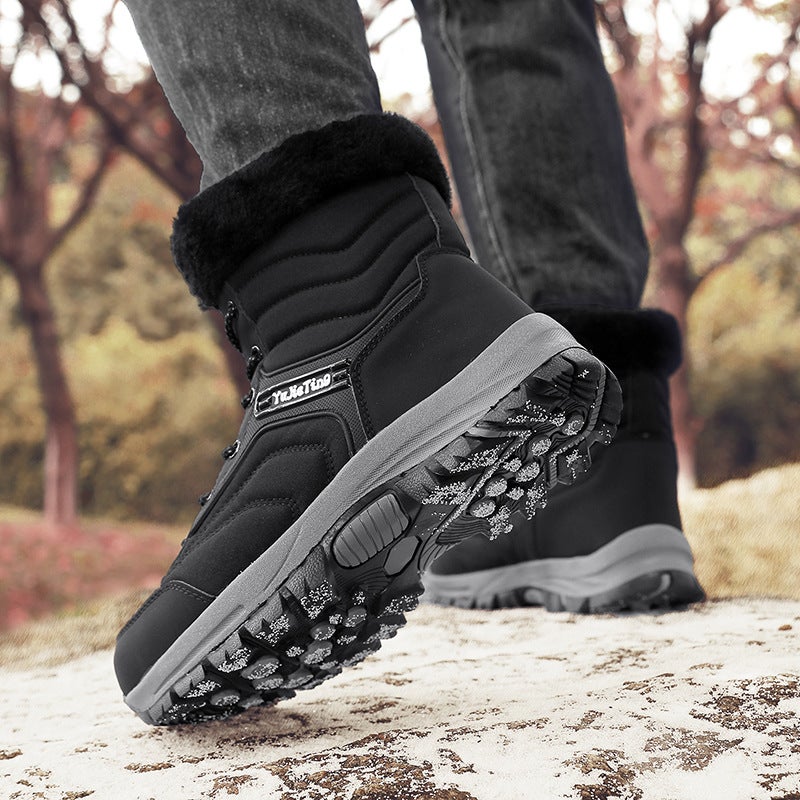 Couple Waterproof Snow Boots Large Size Fleece-Lined Winter Men'S Shoes Warm Non-Slip Outdoor Cotton Boots Women'S Northeast Travel Shoes - Image 5