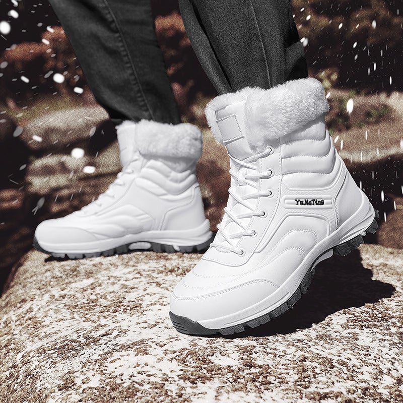 Couple Waterproof Snow Boots Large Size Fleece-Lined Winter Men'S Shoes Warm Non-Slip Outdoor Cotton Boots Women'S Northeast Travel Shoes - Image 3