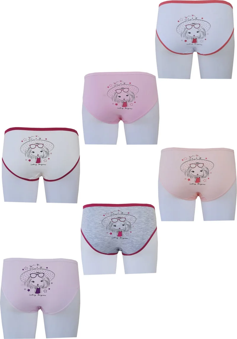 هيبسين راكيب Rivaling All 6-Piece Girl's Panties Colorful Patterned Printed Slip Underwear