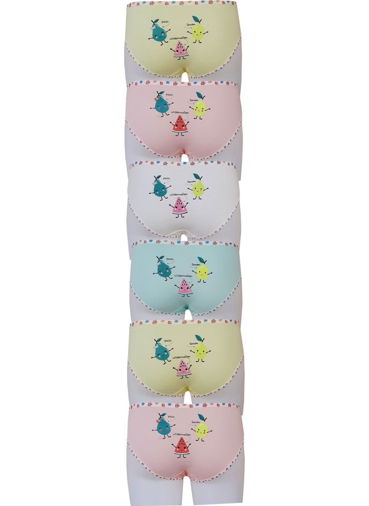 Hepsine Rakip Rivaling All 6-Piece Girl's Panties Colorful Patterned Printed Slip Underwear  - Image 5