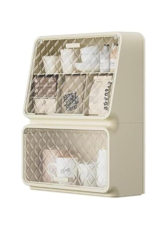 HOOKOR 2 Tier Tea Bags Organizer, Coffee Pods Storage Organizer Holder, Wall Mounted and Freestanding Modern Style Tea Bag Box for Countertop, Office, Pantry, Cabinet, K Cup - Image 1