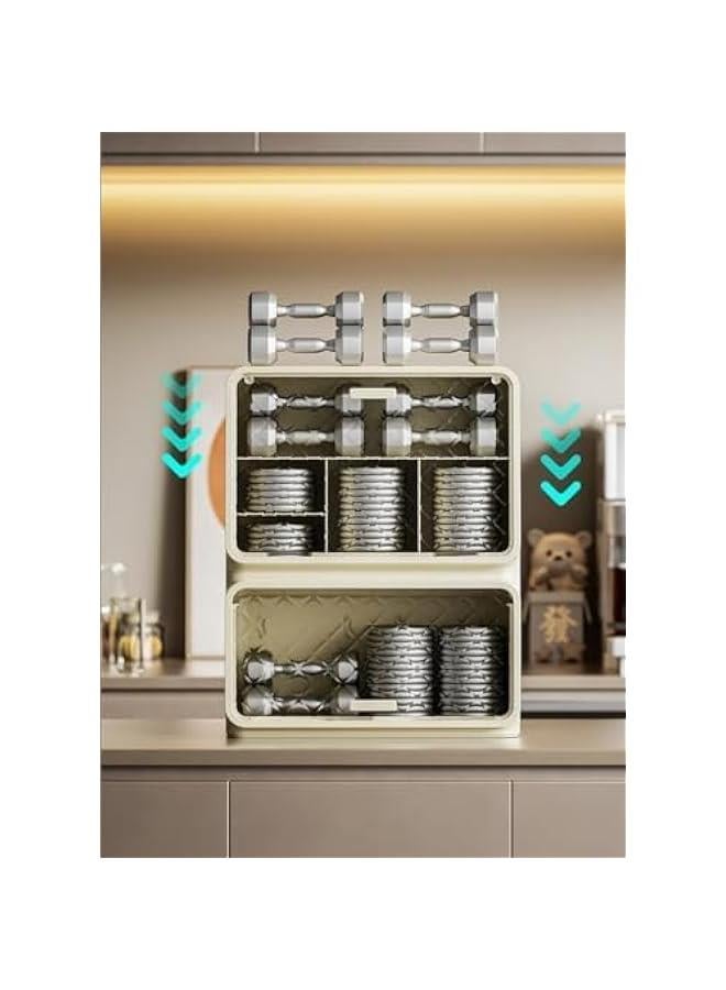 HOOKOR 2 Tier Tea Bags Organizer, Coffee Pods Storage Organizer Holder, Wall Mounted and Freestanding Modern Style Tea Bag Box for Countertop, Office, Pantry, Cabinet, K Cup - Image 2