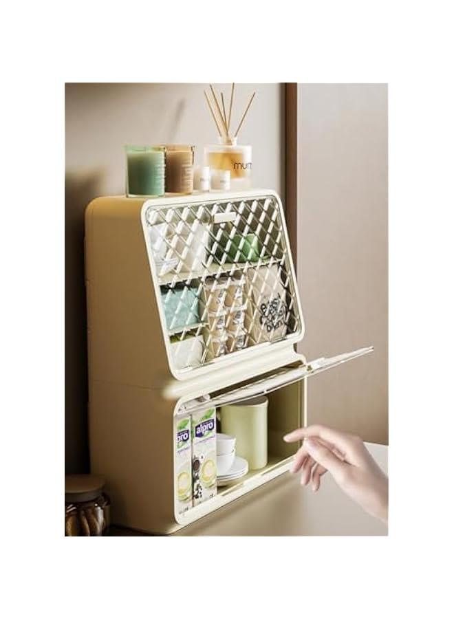 HOOKOR 2 Tier Tea Bags Organizer, Coffee Pods Storage Organizer Holder, Wall Mounted and Freestanding Modern Style Tea Bag Box for Countertop, Office, Pantry, Cabinet, K Cup - Image 5