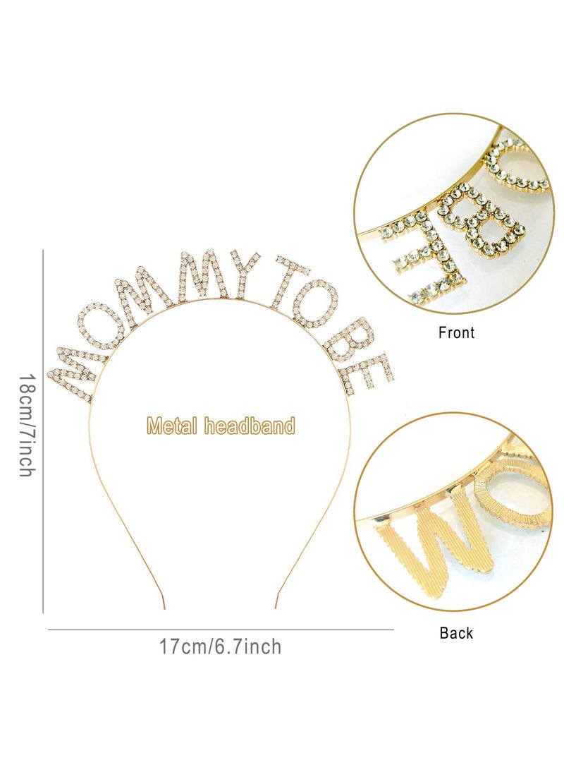 Mommy To Be Decoration Set with Headband and Sash Gold - Image 2