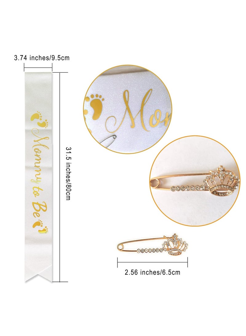 Mommy To Be Decoration Set with Headband and Sash Gold - Image 3