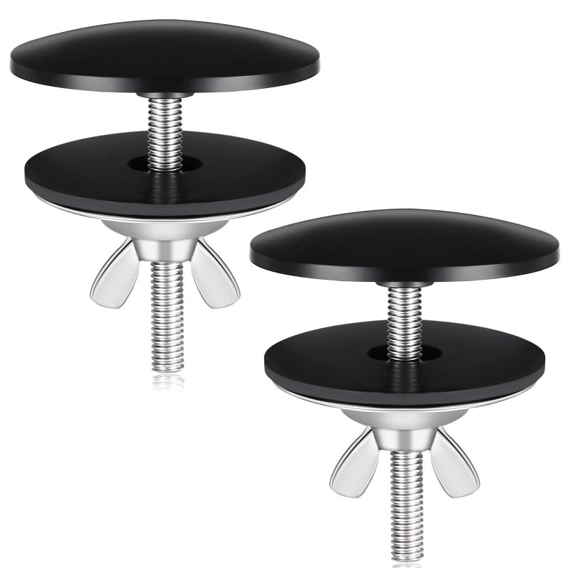 LEIFIDE 2 Pieces 2 Inch Kitchen Sink Hole Cover Faucet Hole Cover Stainless Steel Kitchen Sink Tap Hole Plate Stopper Cover Blanking Metal Plug (Black) - Image 1