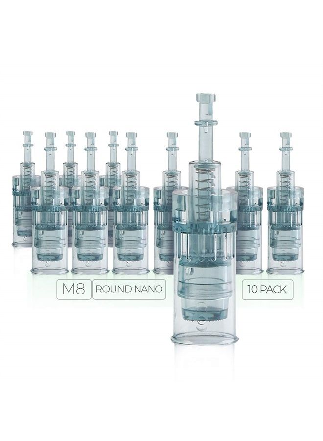 ModiX Dr. Pen Ultima M8 Replacement Cartridges - (10 PACK) - Round Nano Bayonet Slot - Disposable Replacement Parts - Image 1