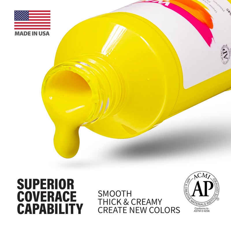 Positive Art Neon Fluorescent Washable Tempera Paint â€“ UV-Reactive Under Blacklight, 6 Bright Colors, 4 fl oz Bottles, Non-Toxic Kid-Safe Craft & Classroom Paint, Made in USA - Image 3