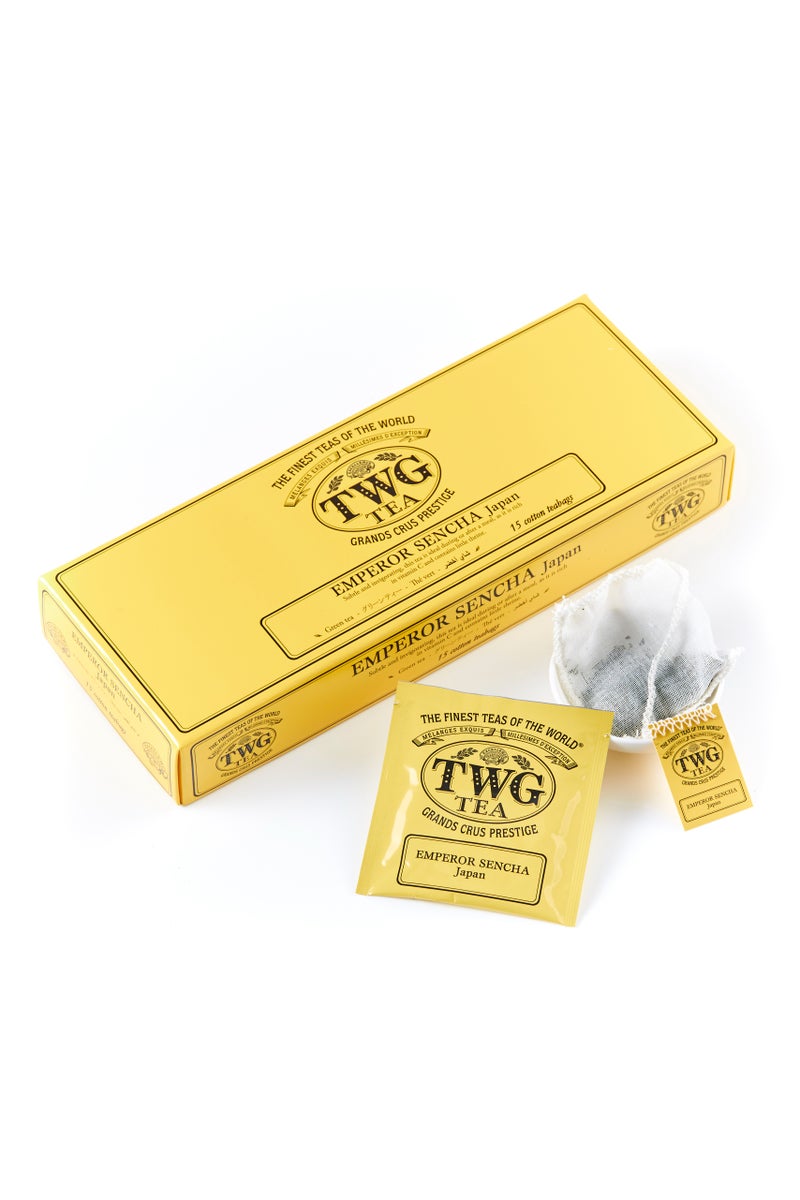 TWG Tea Emperor Sencha | Green Tea | Japanese Tea | 15 Hand Sewn Cotton Teabags | Gift Set - Image 1