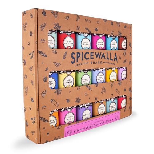 Spicewalla Essential Spices and Seasonings Set 18 Pack Variety | Garlic, Onion, Paprika, Crushed Red Pepper, Oregano, & more| Kitchen Cooking Set for Apartment and Home | House Warming Gift Set - Image 3