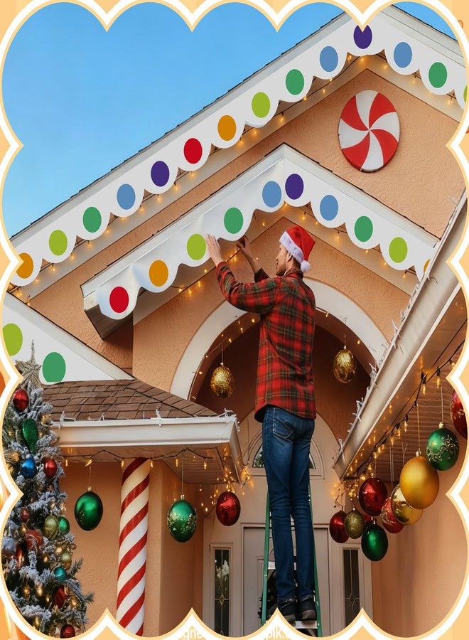 WovWeave 4 Pcs Christmas Gingerbread House Decoration 79 x 10 Inch Candy Awning Door Banner Candy Front Porch Cover for Xmas Winter Yard Sweet Shop Birthday Baby Shower Party Decor - Image 4