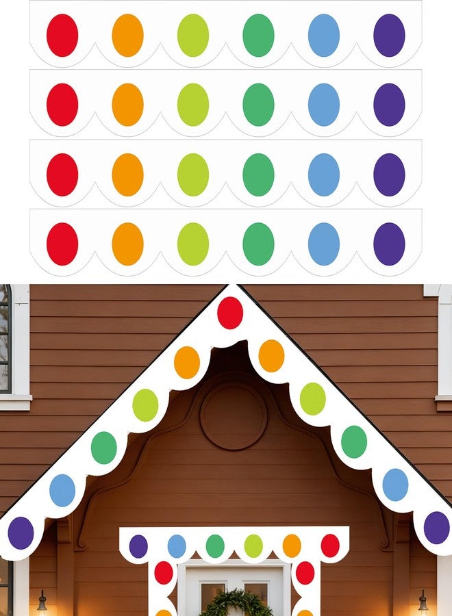 WovWeave 4 Pcs Christmas Gingerbread House Decoration 79 x 10 Inch Candy Awning Door Banner Candy Front Porch Cover for Xmas Winter Yard Sweet Shop Birthday Baby Shower Party Decor - Image 1