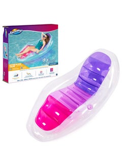SwimWays Swimways Dry Float Lounger Pool Float, Translucent Inflatable Recliner Chair for Adults with Fast Inflation, Foot Rest & Cup Holder  - Image 1