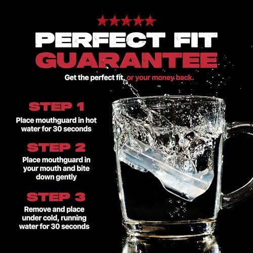 SAFEJAWZ Mouthguard for Braces, Upper & Lower Protection Remoldable Mouth Guard with Case for Boxing, Basketball, Football, MMA, Lacrosse, Hockey and All Contact Sports One Size (Transparent) - Image 4
