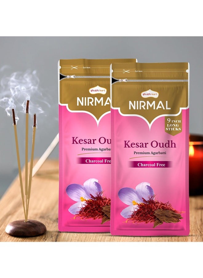 Nirmal Nirmal Kesar Oudh Premium Fragrance 200 Incense Stick Agarbatti by Shubhkart (Pack of 2)  - Image 2