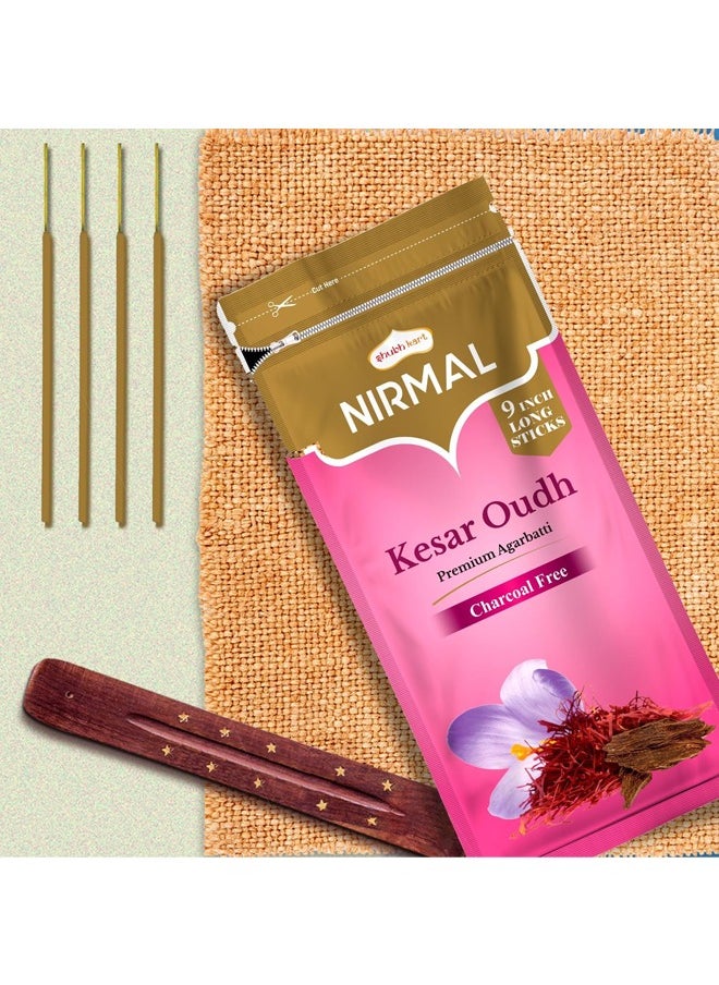 Nirmal Nirmal Kesar Oudh Premium Fragrance 200 Incense Stick Agarbatti by Shubhkart (Pack of 2)  - Image 3
