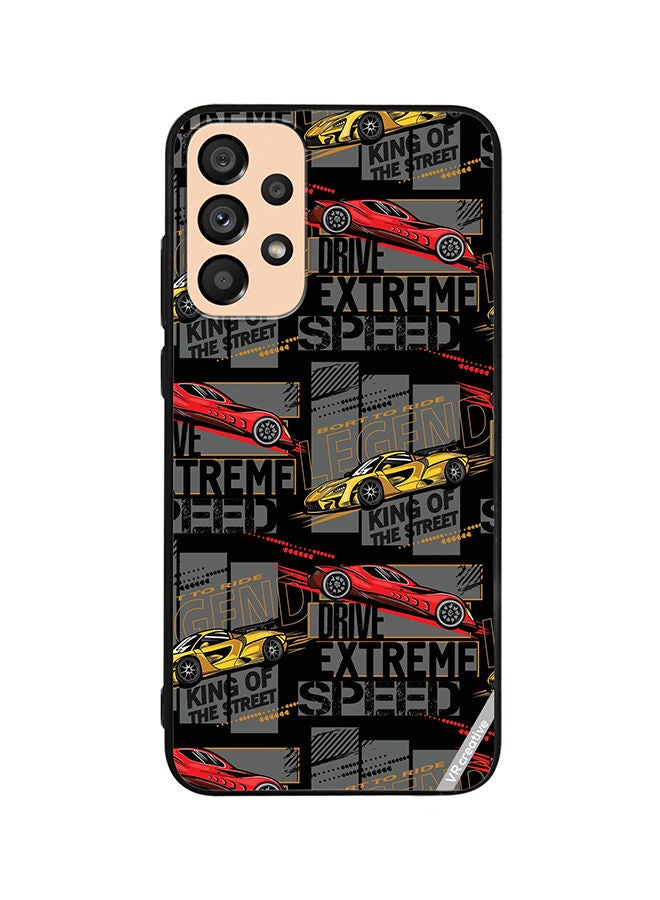 VR CREATIVE Protective Case Cover For Samsung Galaxy A23 Abstract Seamless Pattern With Sport Cars Design Multicolour - Image 1