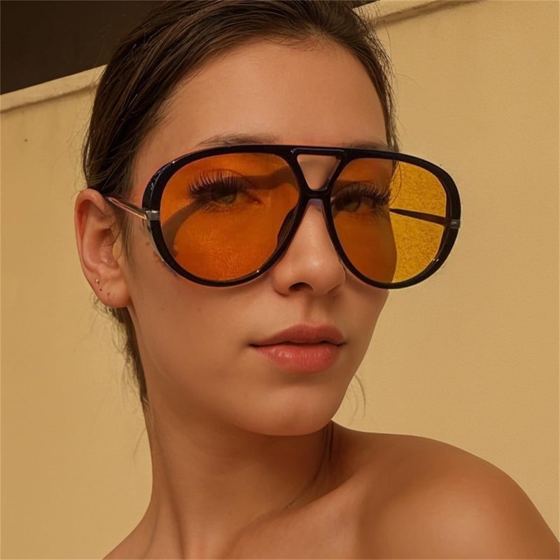 willochra Vintage Oversized Pilot Shield Sunglasses Women Luxury Trendy Goggles Sun Glasses For Ladies Big Frame Eyewear UV400 (C5) - Image 4