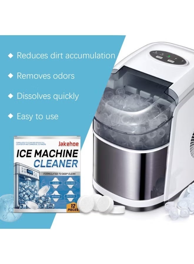 Jakehoe Ice Machine Cleaner Tablets, 12 Count Descaler and Deep Cleaning Solution for Countertop and Commercial Ice Makers, Removes Limescale, Mold and Odor - Image 3