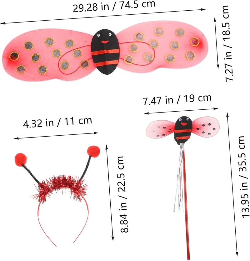 FancyDressWale Ladybug Costume Set for Kids – Red Wings, Wand & Headband | Insect Fairy Dress Up Set for Girls & Boys | Perfect for Fancy Dress, School Events & Halloween Parties - Image 5