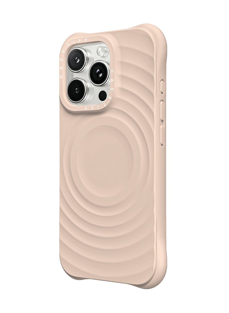 Ripple Case, Impact Protection Shock Absorbing Cover, Anti-Microbial, Slim & LightWeight, Wireless Charging Compatible（Oat）
