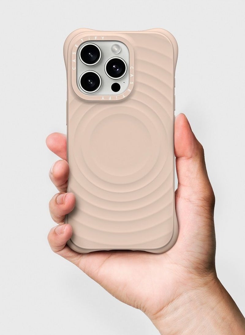 Ripple Case, Impact Protection Shock Absorbing Cover, Anti-Microbial, Slim & LightWeight, Wireless Charging Compatible（Oat）