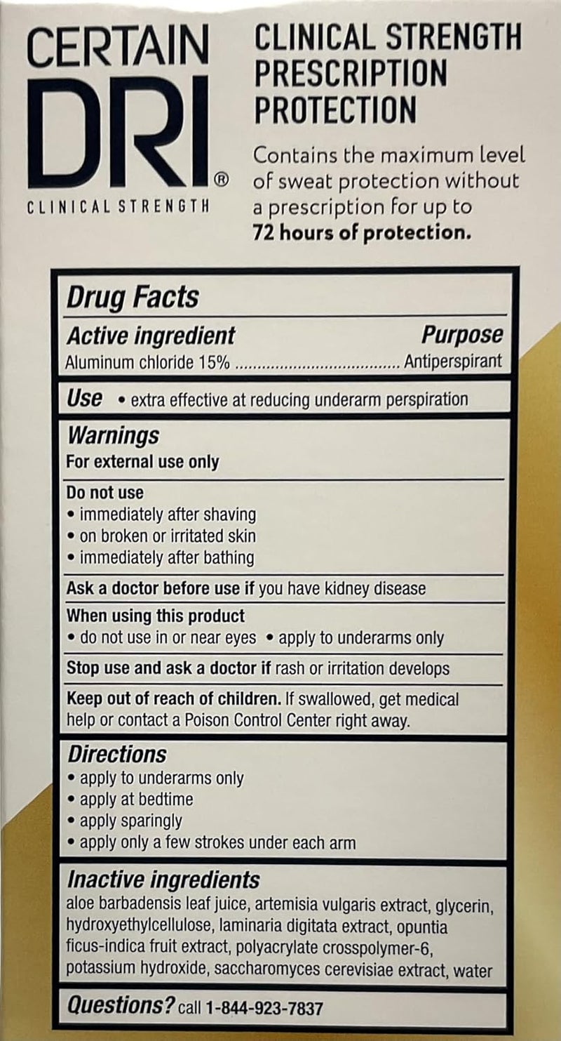 Certain Dri Clinical Strength Anti-Perspirant Roll-On, 3-Pack of 1.2 oz Each for 72 Hour Protection - Image 5