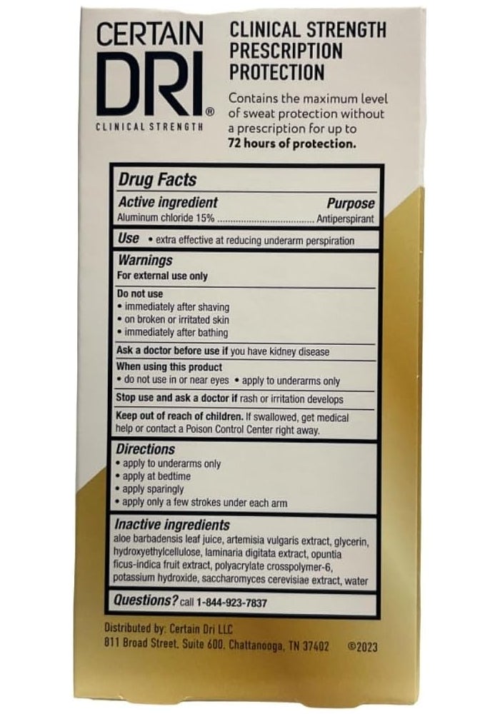 Certain Dri Clinical Strength Anti-Perspirant Roll-On, 3-Pack of 1.2 oz Each for 72 Hour Protection - Image 4