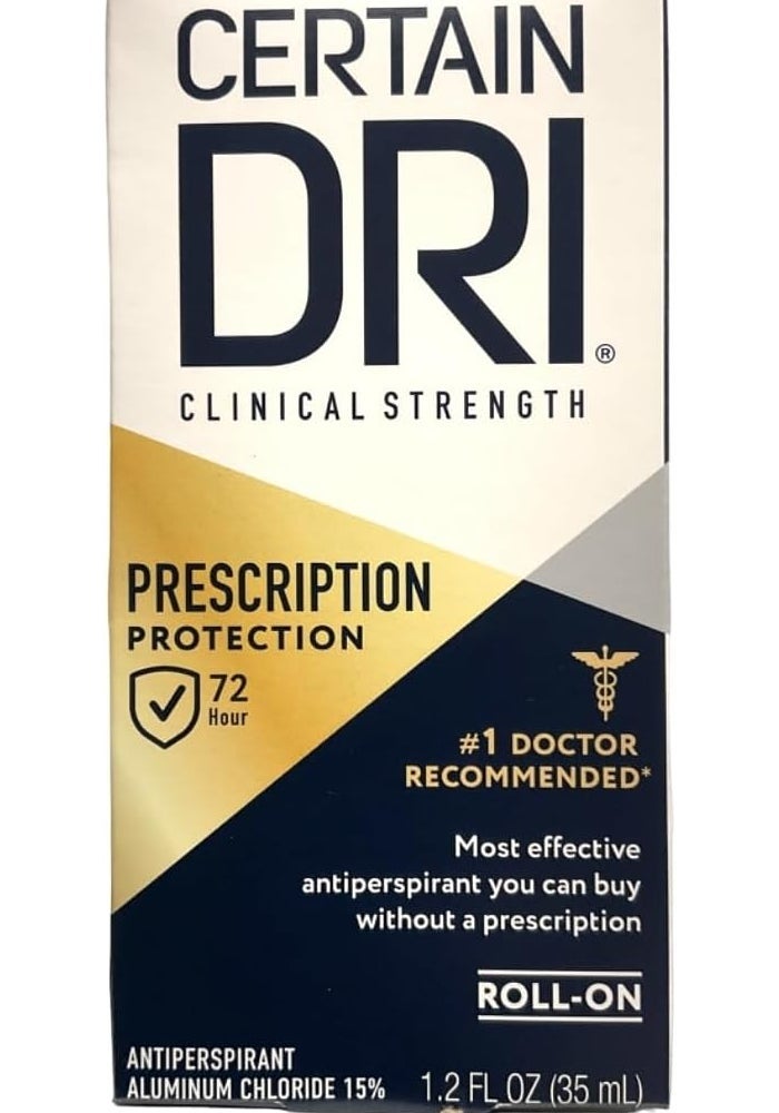 Certain Dri Clinical Strength Anti-Perspirant Roll-On, 3-Pack of 1.2 oz Each for 72 Hour Protection - Image 3