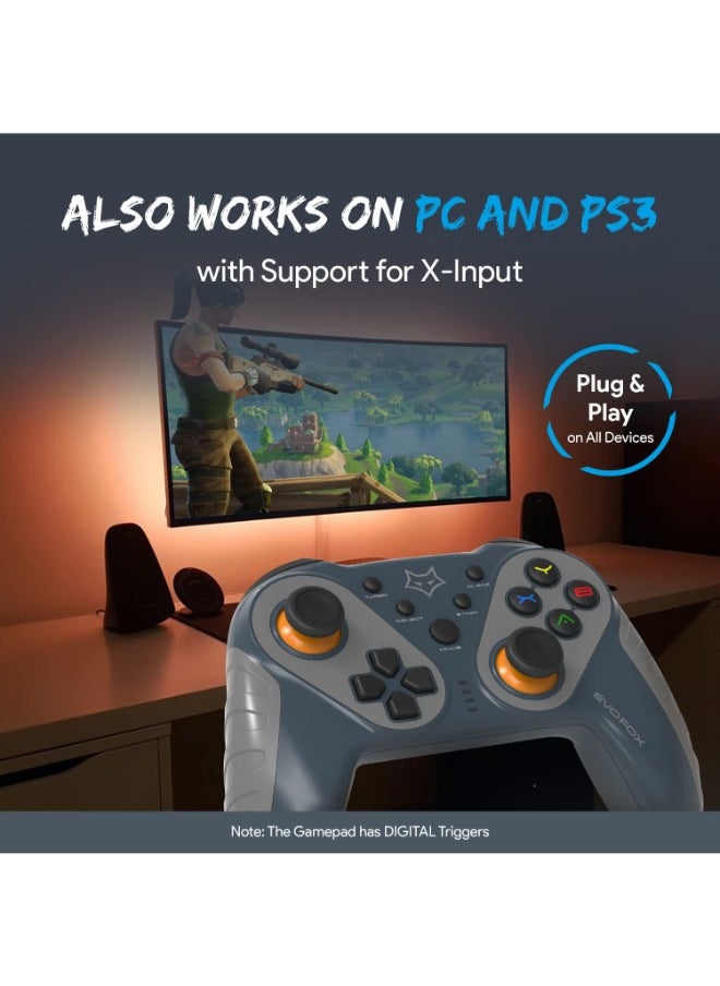 Generic - Elite Ops Wireless Gamepad for Android TV | 8+ Hours of Play Time | Zero Lag Connectivity Upto 12 Feets | USB Extender for TV Included - Grey - Image 1