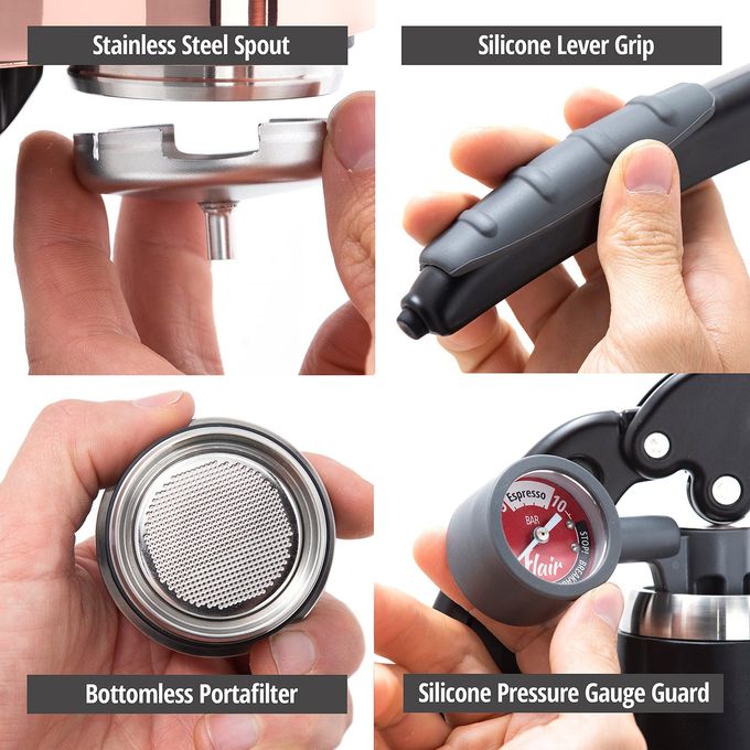 Flair Updated Pro 3 (Black) All Manual Lever Espresso Maker With A Stainless Steel Brew Head, Pressure Gauge, And A Shot Mirror - Image 3