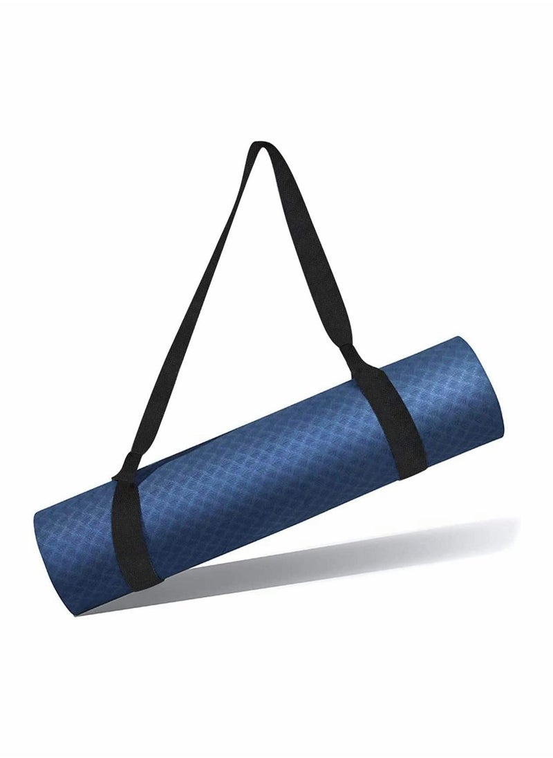 Generic Yoga Mat Strap Sling, Yoga Mat Carrying Strap, Durable Non Slip Cotton Harness, Black Portable Shoulder Belt, Adjustable Loops for all Mat Sizes (Without Yoga Mat)  - Image 1