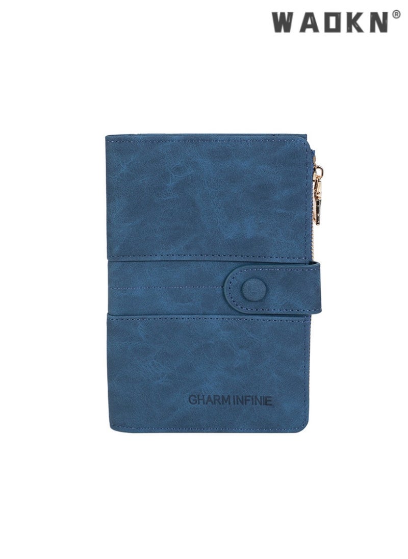 WAOKN - RFID Anti-Theft Smart Travel Document Holder, Multi-Function Passport Clip, Document Storage Bag, Essential Overseas Passport Bag, Portable and Secure（blue） - Image 1