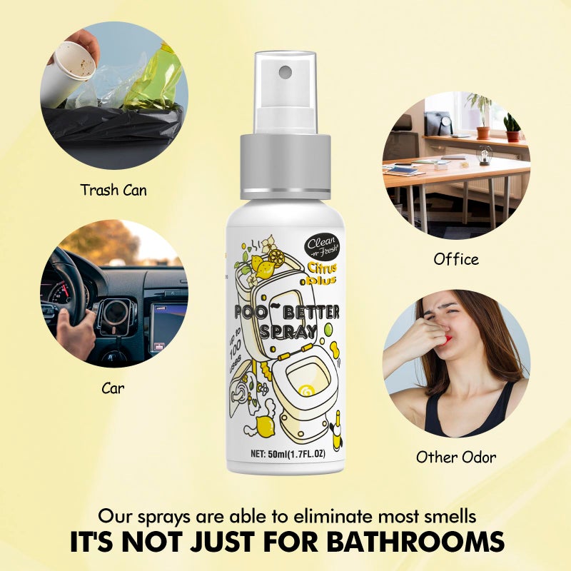Clean-n-Fresh Toilet Spray, Variety Pack of 3 - Citrus/Lavender/Hibiscus, Bathroom & Toilet Odor Elimination, Travel Size 1.7 Fl Oz Each, Total 5.1 Fl Oz - Image 5