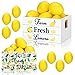 Marsui Marsui Lemon Decor Mini Wooden Crate Set Summer Tiered Tray with 8 Faux Lemons Farmhouse Lemonade Kitchen Decorations  - Image 2