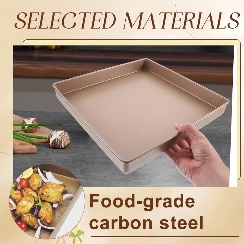 Myyaowl 11 Inch Square Cake Pan, 2 Inch Deep Baking Pan Nonstick Cookie Sheet Brownie Cake Pa Toaster Oven Pans Bakeware, Easy Clean & Food Safe - Send Goods From Local Warehouse - Image 4