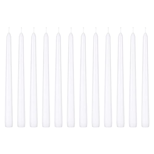 Mega Candles 12 pcs Unscented White Taper Candles, Hand Poured Wax Candle 10 Inch x 7/8 Inch, Home Décor, Wedding Receptions, Centerpieces, Occasions, Romantic Dinners, Prayer, Candle Holders - Image 5