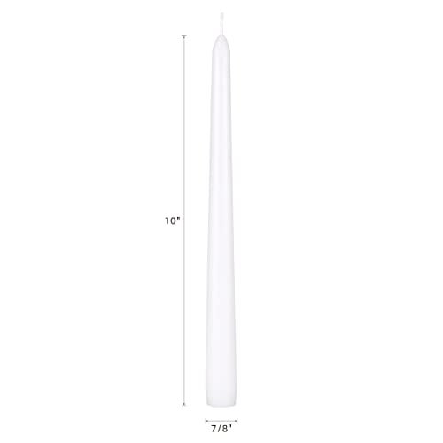 Mega Candles 12 pcs Unscented White Taper Candles, Hand Poured Wax Candle 10 Inch x 7/8 Inch, Home Décor, Wedding Receptions, Centerpieces, Occasions, Romantic Dinners, Prayer, Candle Holders - Image 2